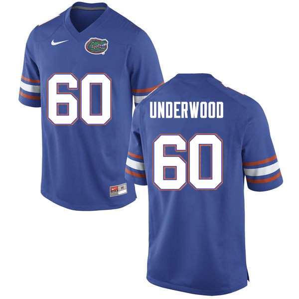 Men's NCAA Florida Gators Houston Underwood #60 Stitched Authentic Nike Blue College Football Jersey GOZ6265JH